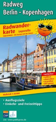 Publicpress - Radwanderkarte Leporello Radweg Berlin - Kopenhagen: Mit Ausflugszielen, Einkehr- und Freizeittipps, reißfest, wetterfest, abwischbar, GPS-genau. 1:50000 - Preis vom 11.10.2026 03:10:56 h