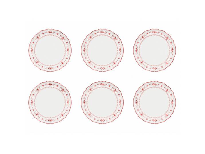 Assiette à dîner Vila ensemble de 6 Ø 27cm Blanc/Blanc/Rouge