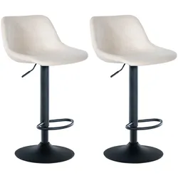 CLP 2er Set Barhocker Loft Samt   Farbe: creme, Material: Samt