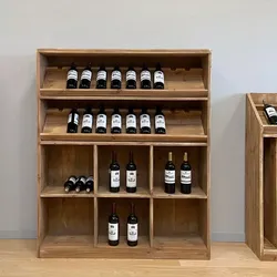 TRADIS Weinregal aus Massivholz H 157 cm (Kapazität 140 Flaschen)
