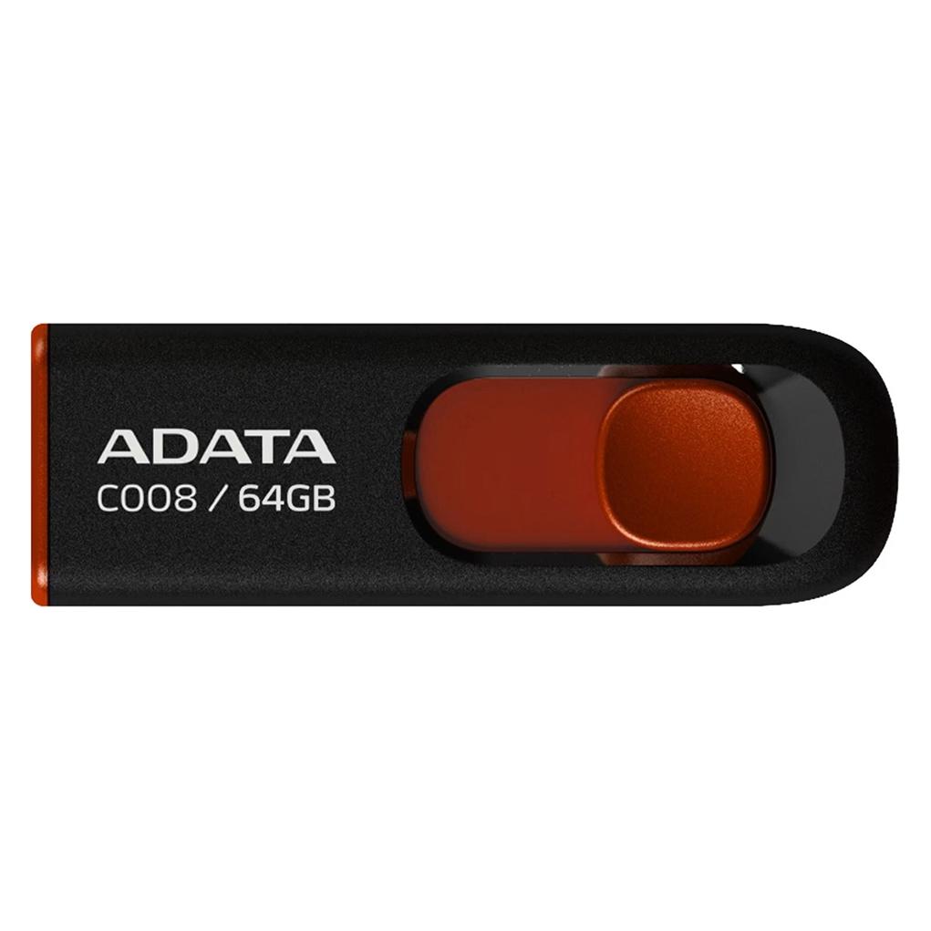 Adata USB 2.0 Stick C008 Black/Red 64GB (64 GB, USB-A) (AC008-64G-RKD)