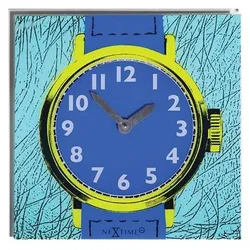 Nextime, Wanduhr, klok 8157 Watch One, 43x43.2 cm, Wall, Blue/ Yellow (43 cm)