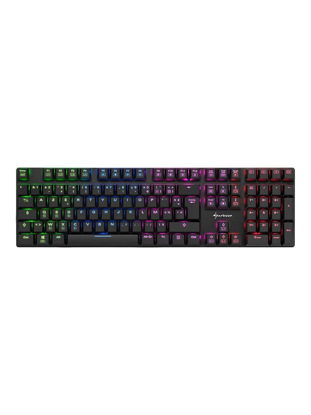 Sharkoon PureWriter RGB - keyboard - French - black Input Device - Tastatur - Französisch - Schwarz