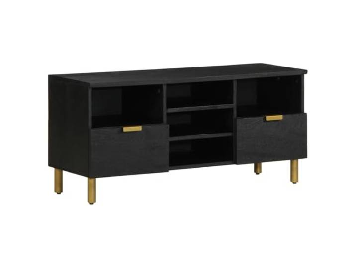 TV-Möbel, großer Stauraum, modern, Wohnzimmer, 100 x 33 x 46 cm, aus Holz, schwarz, 02_0057721