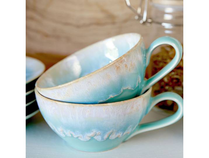 Teetassen Taormina 6er-Set 11 x 6 x 14cm Blau/Aqua