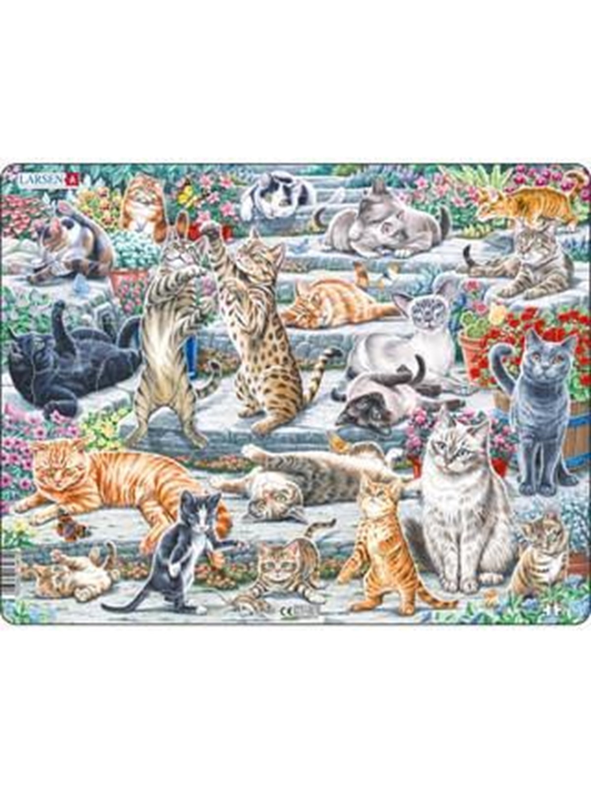 Larsen Puzzles Cute Cats Jigsaw Puzzle - 45 pieces Maxi (36.5 x 28.5 cm) 2D Puzzles
