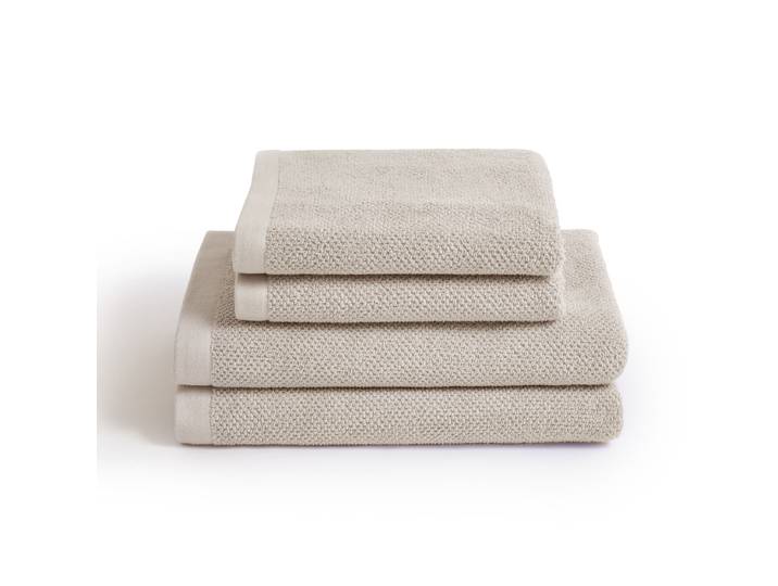 Handtuch Set HERZBACH HOME Spa Gr. 70, beige (sandgrau), 4, Jersey, Jersey, Obermaterial: 100% Baumwolle CO., Handtuch-Sets, Handtuch Set, 4er Set, 525g/m², Premium-Qualität, 100% Baumwolle, einfarbig