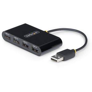 StarTech USB-Hub ST4200MINI2, schwarz, 4 USB 2.0 Ports, Anschluss-Stecker USB-A