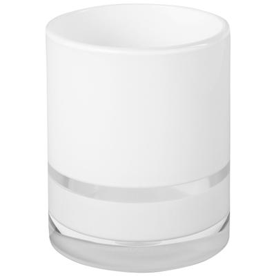 Zahnbürstenhalter MÖVE, weiß, H:10cm L:7,5cm, Zahnputzbecher, aus hochwertigem Acryl