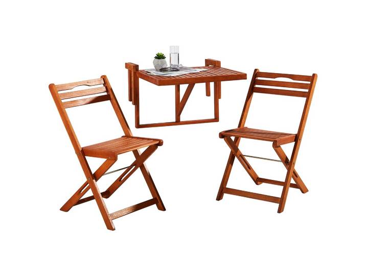 Balkonset 3-tlg. ca. 60x40x49 cm Holz