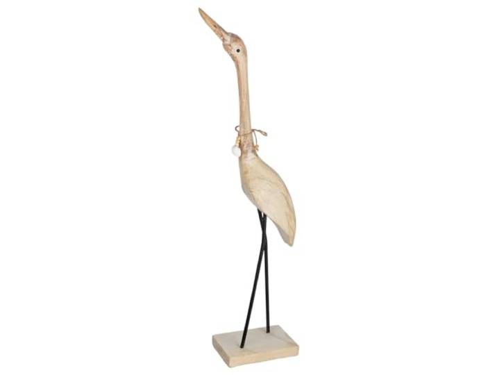 GILDE Skulptur Julius Reiher aus Mangoholz - naturfarben - gewischte Oberfläche - Höhe 93cm x Breite 27cm