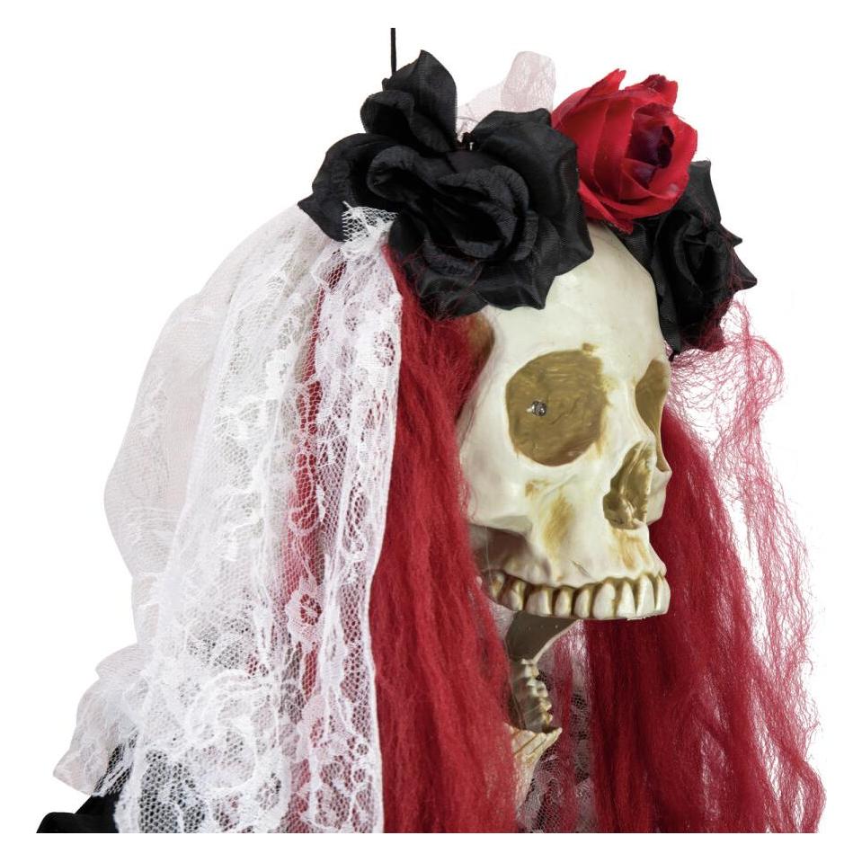 Europalms Halloween Figur Skelett La Catrina, animiert, 100cm (1 Stk.) (83316146)