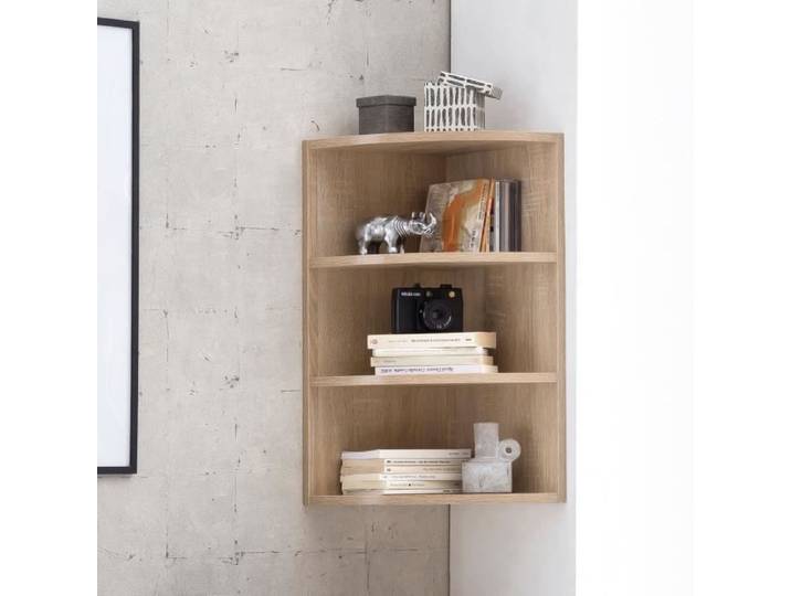 FineBuy Étagère d'angle 30x30x60 cm Bois avec 3 Niveaux