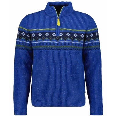 Rundhalspullover RAGMAN, Herren, Gr. 56, blau (mitternachtsblau, 077), Strick, 80% Wolle 20% Nylon, Pullover Rundhalspullover