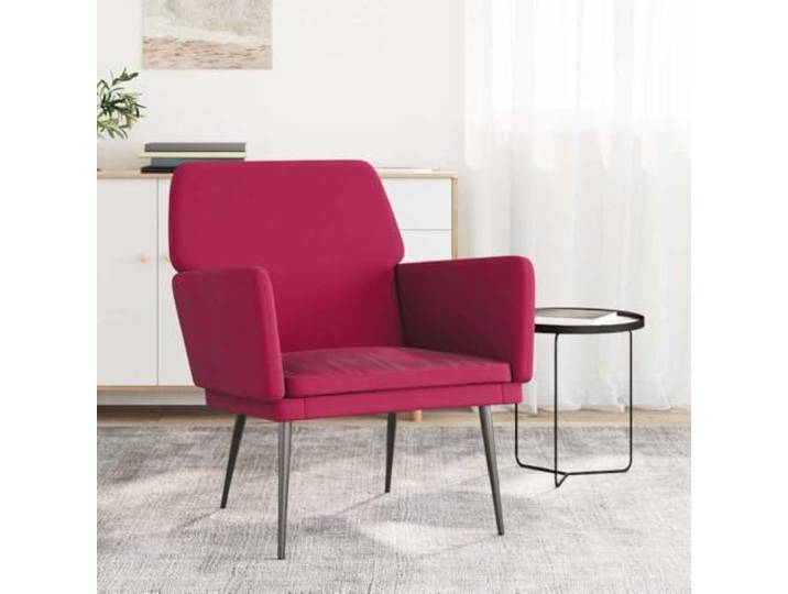 WHOPBXGAD Samt Gepolstert Modern Rot 62x79x79 cm Sessel Weinrot 62x79x79 cm Samt, bequemer Relaxsessel mit Metallgestell, gepolsterter Sessel für Wohnzimmer und Schlafzimmer