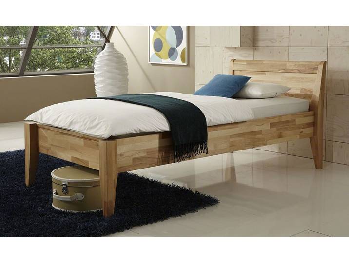 Holzbett massiv Jasmine , Kernbuche geölt , 100x210 , Kopfteil 3 ohne Fußteil