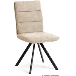 ESSZIMMERSTUHL (6er-Set) Debbi 47x92x60 Schwarz/Natur