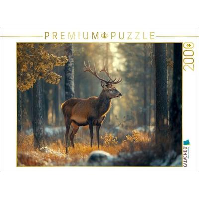 CALVENDO Puzzle Hirsch - Majestät der Wildnis | 2000 Teile Lege-Größe 90x67cm Foto-Puzzle für glückliche Stunden, von , Calvendo Puzzle