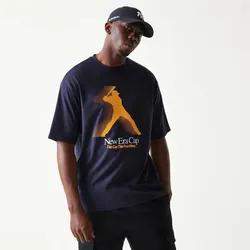NEW ERA Baseball Player Graphic Oversized T-Shirt - Navy - L