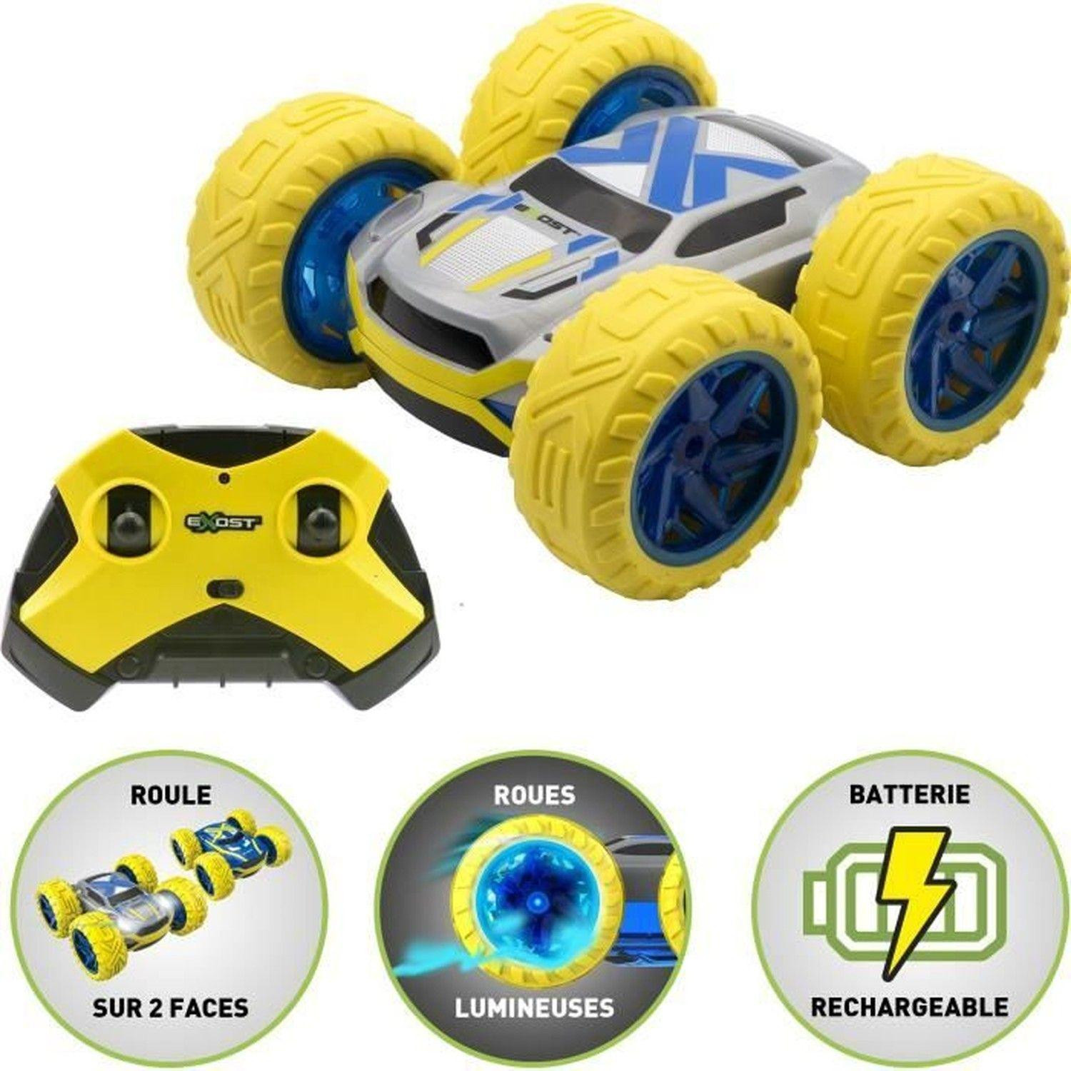 Exost 360 Cross Flash Remote Control Car - 1:18 - Geel