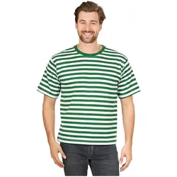 Thetru Herren Ringelshirt Kurzarm grün-weiss – alltagstauglich (XXL)