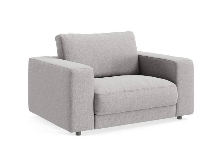 Moderner Sessel Ava Stoff elephant B 140 T 107 cm H 86 cm - Material: Bezug: 100% Polyester - Möbel Konfigurator: Traummöbel individuell
