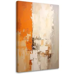 LEINWANDBILD, Abstrakt in Beige und Orange