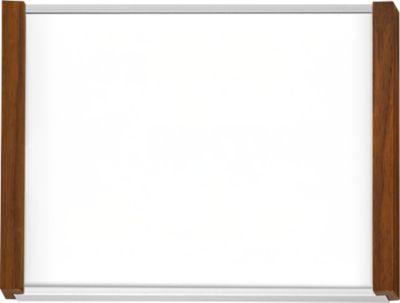 moedel Türschild LMH, DIN A6, individuell beschriftbar, Polyester-Abdeckung, Klebemontage, B 159,5 x H 105,5 mm, silber/Nussbaum