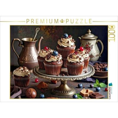 CALVENDO Puzzle Schokoladen Cupcakes mit Sahnehäubchen | 1000 Teile Lege-Größe 64x48cm Foto-Puzzle für glückliche Stunden
