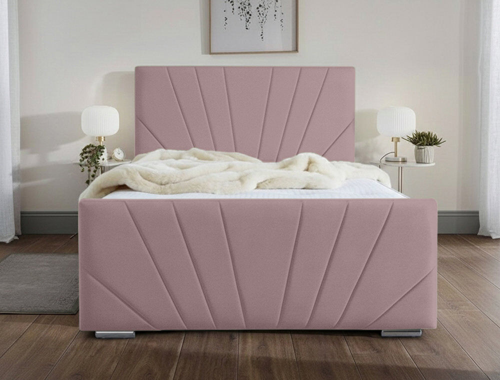Etta Avenue Ebenezer Upholstered Bed Frame Lilac Kingsize (5')