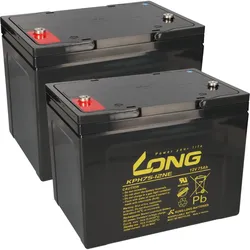 24V 75Ah Akku-Satz passend für Bischoff & Bischoff Rollstühle Nea und Rabbit – 2x Kung Long KPH75-12NE M6 AGM