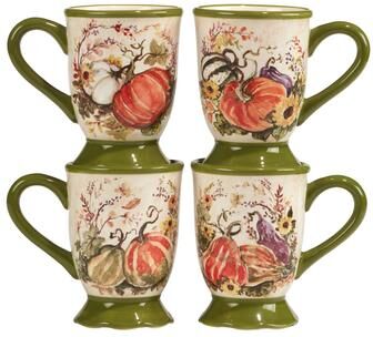 Certified International Harvest Morning 16 oz. Mugs,Set of 4