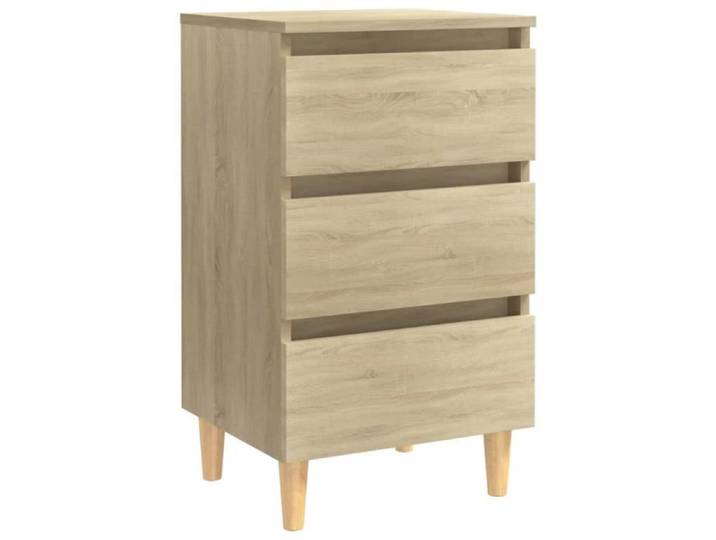 Table de chevet - GENERIQUE - Chêne sonoma - 3 tiroirs - 40x35x69 cm - Style scandinave