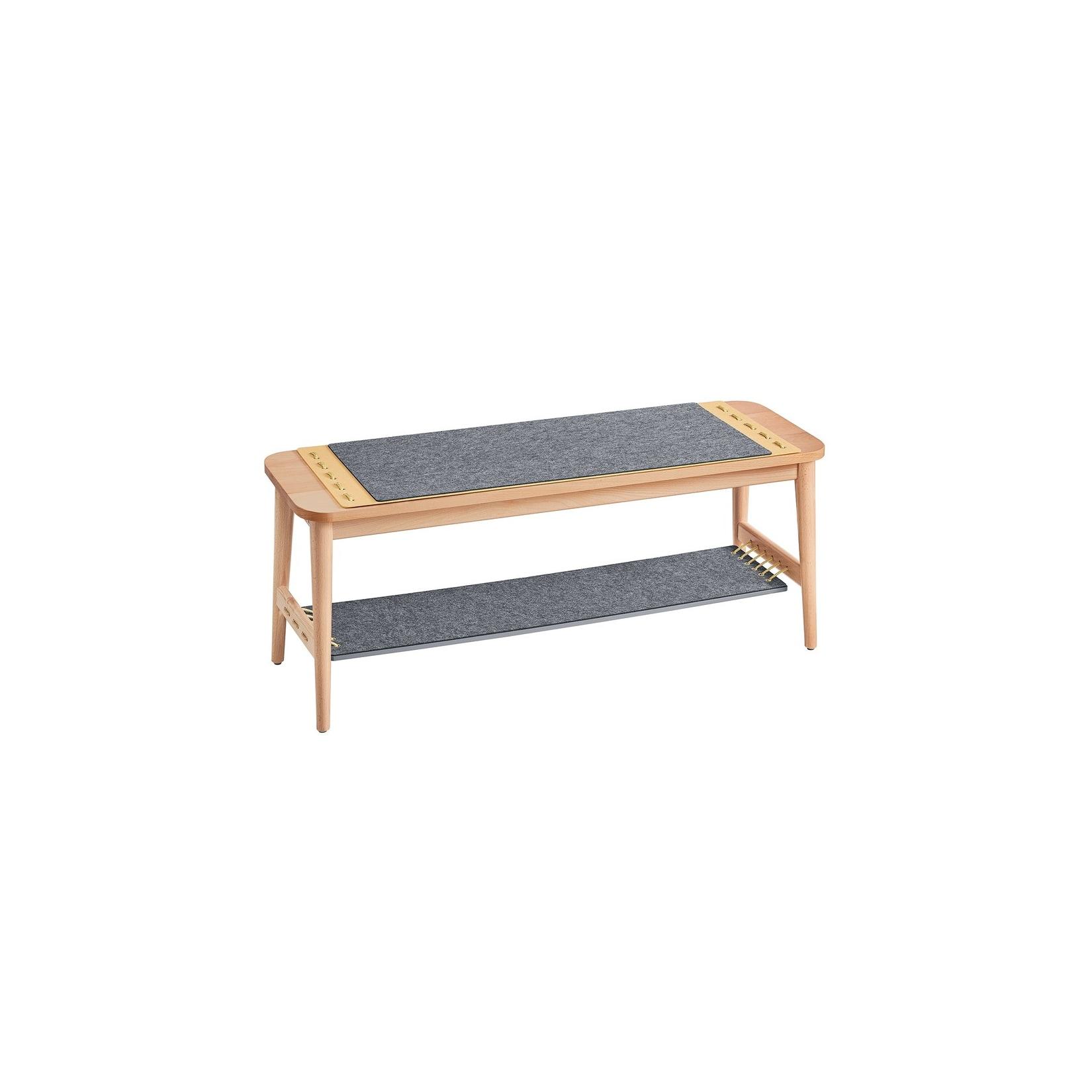 SoBuy Schuhbank mit 2 Schubladen Holzfarbe 110x37x44,5cm Modern