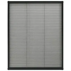 vidaXL Insektenschutz-Plissee für Fenster Aluminium : Farbe - Anthrazit, Größe - 80 x 100 cm
