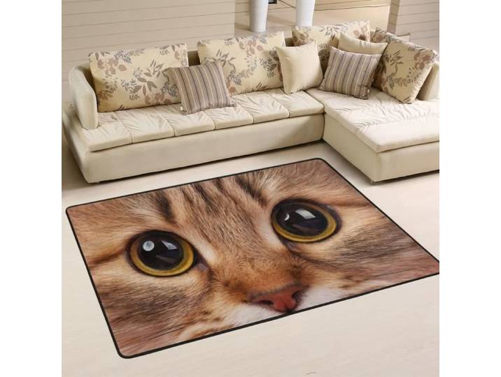 Tapis antidérapant pour Salon Salle à Manger Chambre à Coucher de Cuisine - Chat Mignon - 120x180cm