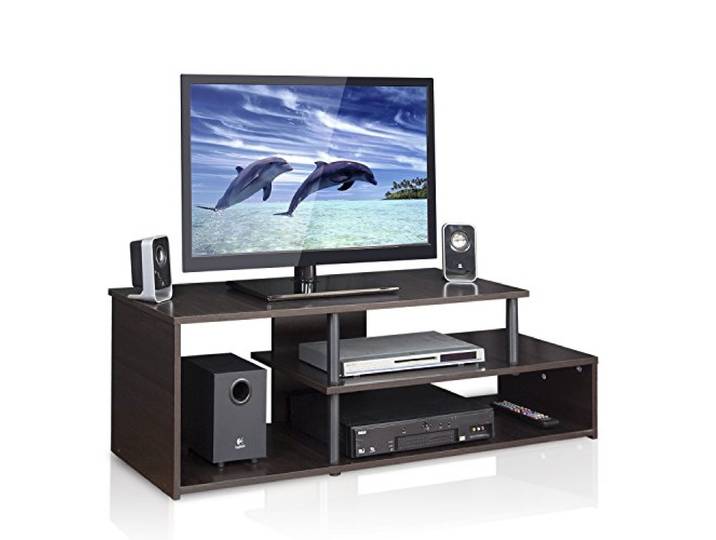 Furinno ECON TV-Ständer für TVs bis 46 Zoll, Espresso Niedriges Entertainment-Center, TV-Konsole für Wohn- und Schlafzimmer