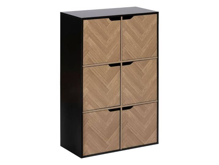 Five Simply Smart - Etagère 6 cases Mix'n Door CHEVRONS - Beige et noir