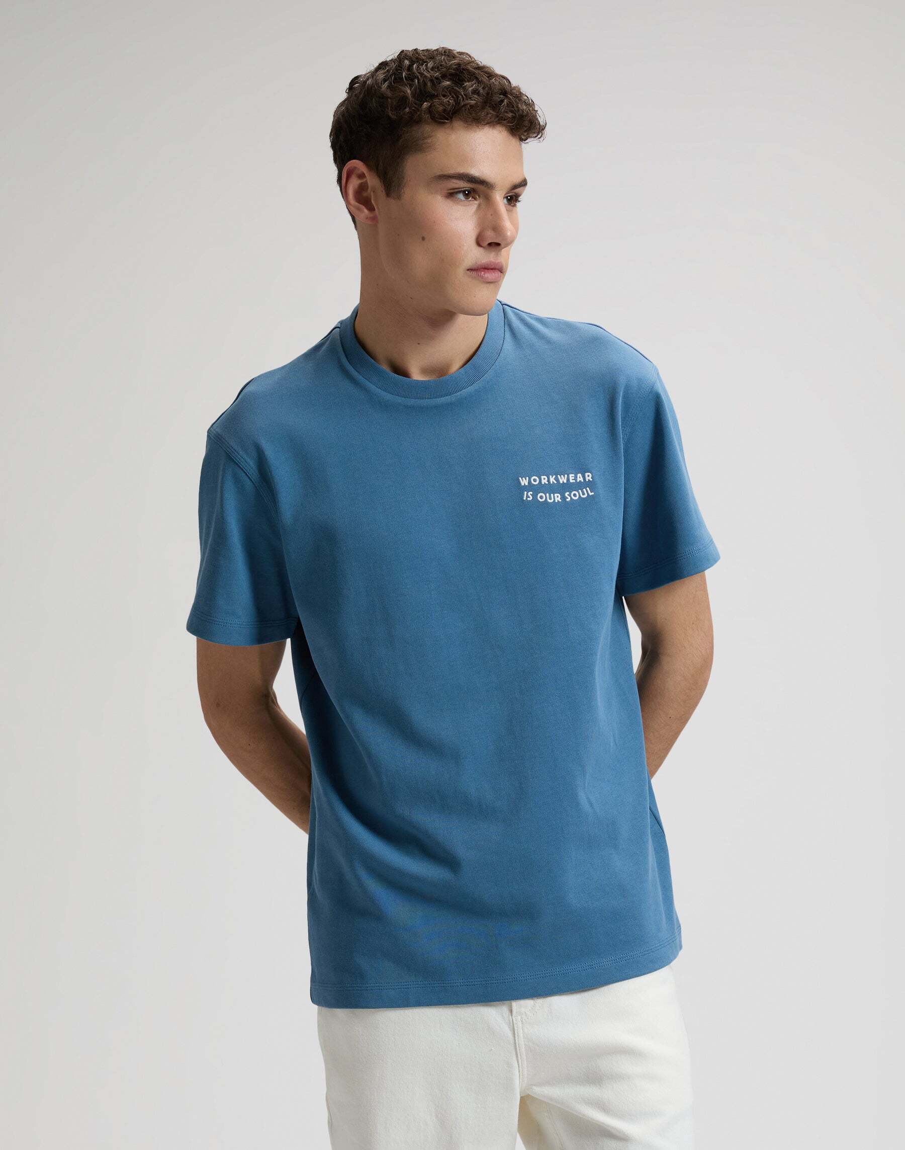 T-Shirt LEE "Lee T-Shirt Workwear Soul", Herren, Gr. L, blau, Obermaterial: 100% Baumwolle CO., Shirts T-Shirt blau L