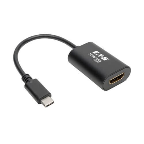 Eaton Tripp Lite Series USB-C zu HDMI Adapter (M/F) - 4K 60 Hz, HDCP 2.2, Schwarz U444-06N-HD4K6B
