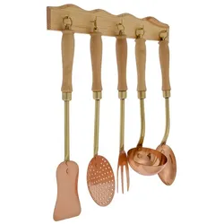 Küchenset, Kochbesteck set - Mit Holzhalter