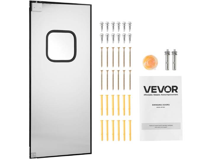 VEVOR RVS Draaideur Enkel Paneel met Beslag en Accessoires 917x78x2133mm