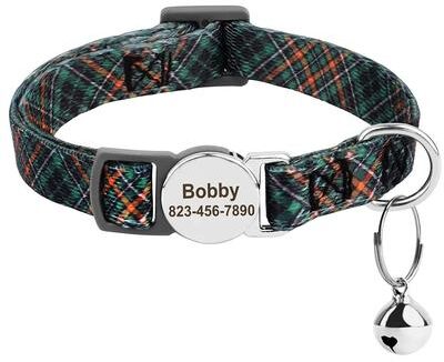 Uplifted Finds Personalized Anti Lost Cat ID Collar With Bell green