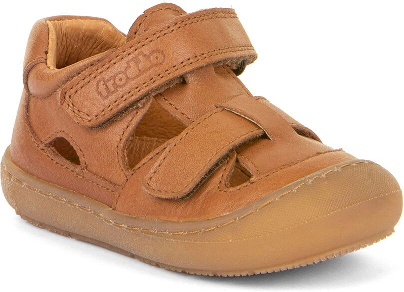 Sandale FRODDO "Ollie Sandal", Mädchen, Gr. 23, chromfrei gegerbt, braun, Leder, unifarben, Schuhe Sandale, Babyschuh, Klettschuh, Lauflernschuh mit luftigen Löchern
