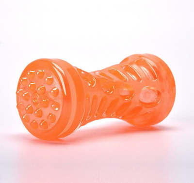 PetsAreLife Sturdy Bite Resistant Dog Toy Toothbrush Bone, Interactive Chew Dental Care For Small Medium Large Dogs Puppy Training orange Small