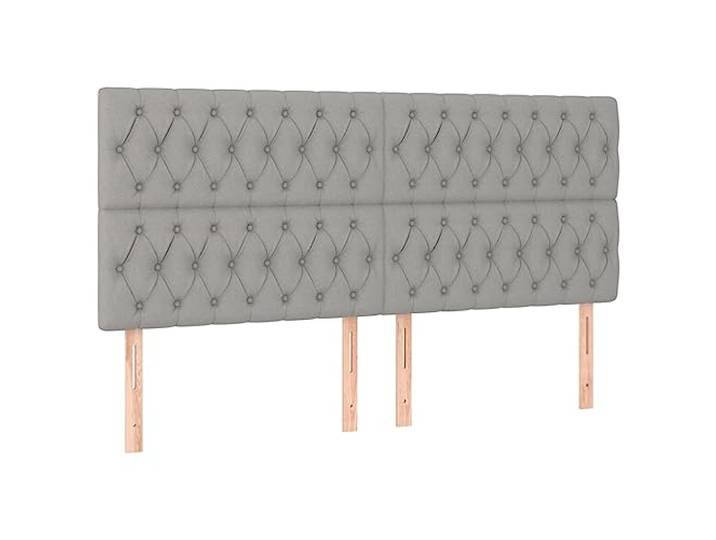 vidaXL LED Kopfteil Hellgrau 200x7x118/128 cm Stoff