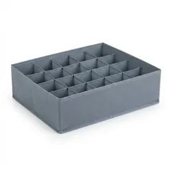 Relaxdays Schubladen Organizer, 4-teiliges Wäscheorganizer Set, für Kleiderschrank & Schublade, für Unterwäsche, grau