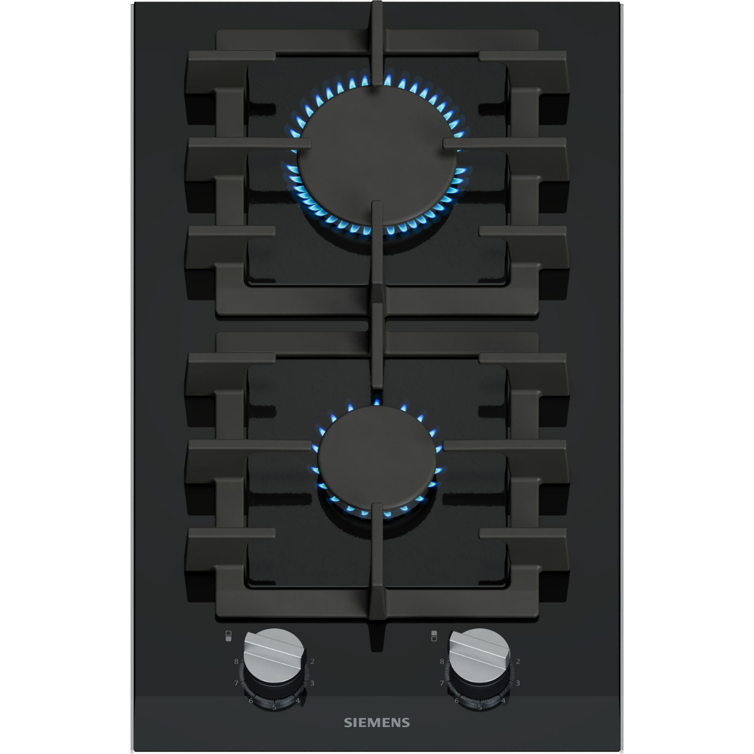 Siemens ER3A6BI40 iQ700 Gaskochfeld 30 cm, 2-flammiges Domino-Kochfeld Glaskeramik