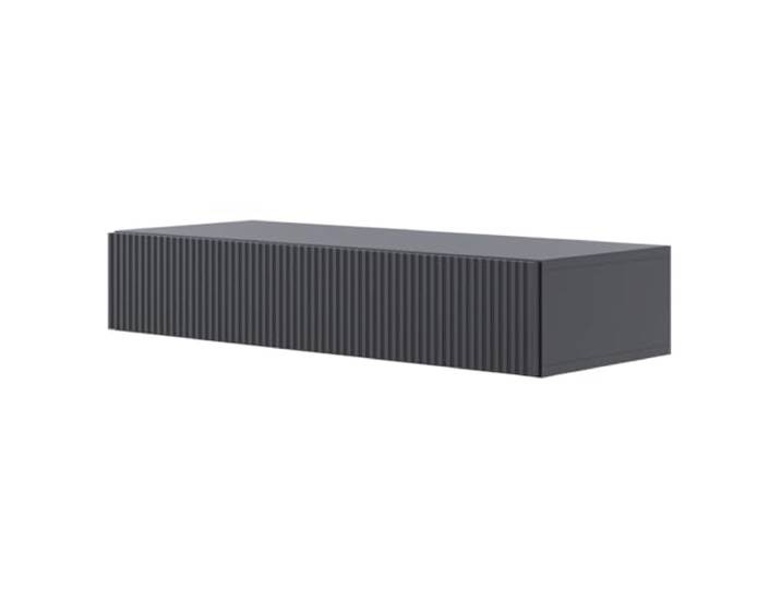 Selsey Console D'Entrée Suspendue avec Tiroir À Lamelles 90 x 17 cm Table Console Noire Veldio