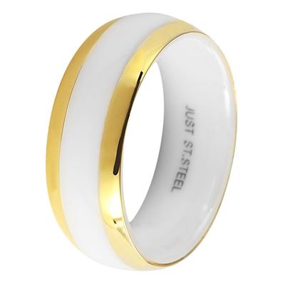 Fingerring JUST "Nesa Gold, langlebig" Gr. 56, bunt (bicolor), Fingerringe, Damen, 56, Keramik, Fingerring
